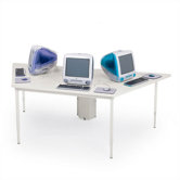 80" Trapezoid Quattro Computer Table