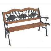 If Pigs Could Fly Wood and Cast Iron Park Bench