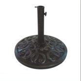 16" Free Standing Round Cast Stone Umbrella Base