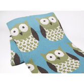 Crazy Owls Cotton Throw