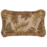 Woodland Pillow with Brush Fringe, Reversible