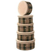 Woodland Hat Box with Braid and Cord, Lined (Set of 5)