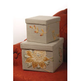 Bella Square Applique Boxes (Set of 2)
