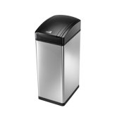 45 Litres Slim Soft Touch Bin in Brushed Stainless Steel