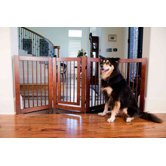 Configurable 360 Z-Fold Pet Gate in Walnut