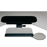Diagonal Keyboard Tray and Mouse Platform with Single Adjustable Arm