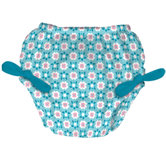 Tie Swim Diaper Cover in Agua Geo Turtle and Daisy