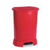 Step-On Container, Plastic, 30 gal, Red