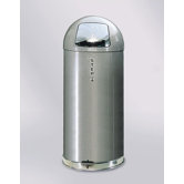 StepMaster Silver Metallic Round Top Receptacle