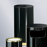 European Designer 15 Gal.  Black/Brass Waste Receptacle