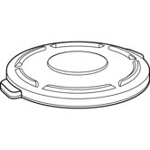 1.8" x 19.88" Round Brute Flat Top Lid in White