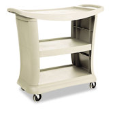 Executive Service Cart with 3-Shelf in Platinum