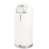 Fire-Resistant Step-On Dome Receptacle, Rnd, Steel, 15gal, WE