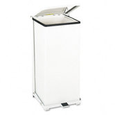 Defenders Biohazard Step Can, Square, Steel, 24gal, White