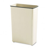 Fire-Safe Waste Receptacle, Rectangular, Steel, 24gal, Almond