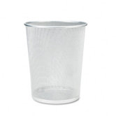 Mesh Wastebasket, Round, Steel, 5gal, Silver