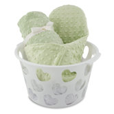 "Sleep in a Box" and 30" Fleece Blanket in Green