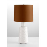 Abbie Table Lamp in White Glaze and Brown