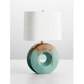 Oh Table Lamp in Blue Glaze and Brown