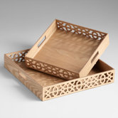 Square Xoxo Trays in Ash Veneer