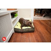 Backyard Greenery Rectangular Dog Bed in Pear / Rifle Green
