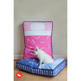 Utopian Tuck Me In Rectangular Dog Bed in Hot Pink / Powder Pink