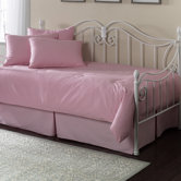Paramount 5 Piece Twin Daybed Set in Solid Pink