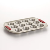 Gourmet Bakeware 12 Cup Mini Muffin Pan with Silicone Grips