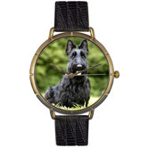 Unisex Scottie Photo Watch with Black Leather