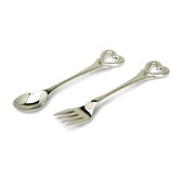 Heart Sterling Silver Baby Spoon and Fork Set