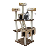 73" Beverly Hills Cat Tree in Brown and Beige
