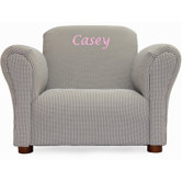 Little-Furniture Upholstered Personalized Kid's Gingham Mini Chair