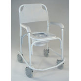 Shower Chair Elongated Seat Commode in Dove Gray