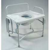 Wide Drop Arm Commode in Dove Gray