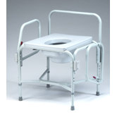 Heavy Duty Drop Arm Commode in Dove Gray