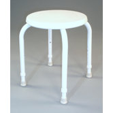 Round Shower Stool in White