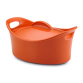 Bubble and Brown 4 1/4-Qt. Stoneware Oval Casserole