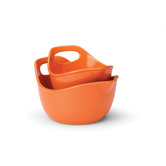 Stoneware 2 Piece Mixing Bowl Set in Orange