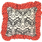 Lucy Victoria Full Nursery Black / White Pillow with Ruffle