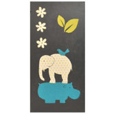 Gus Full Nursery Elephant / Hippo Hand Painted Wall Art