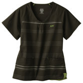 5677 2-Pocket MedFlex II Stripe Top in Carbon Black