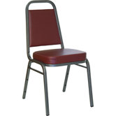 2.5" Hercules Series Trapezoidal Back Stacking Banquet Chair with Silver Vein Frame