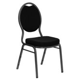 Hercules Series Teardrop Back Stacking Banquet Chair With Silver Vein Frame