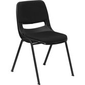 Hercules Series Ergonomic Shell Stack Chair in Black