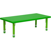 Height Adjustable Rectangular Plastic Activity Table