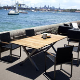 Coast Teak Accent X Frame Dining Table