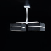Quadratic Gloss Branco Two Light Twin Arm Pendant