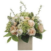 Peony/Rose/Hydrangea in Rectangular Vase