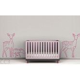 Fauna Deer Family Outline Wall Decal