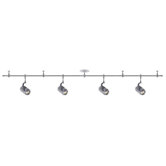 Low Voltage Track and Monopoint Four Light Azara LED Luminaire Kit in Brushed Aluminum